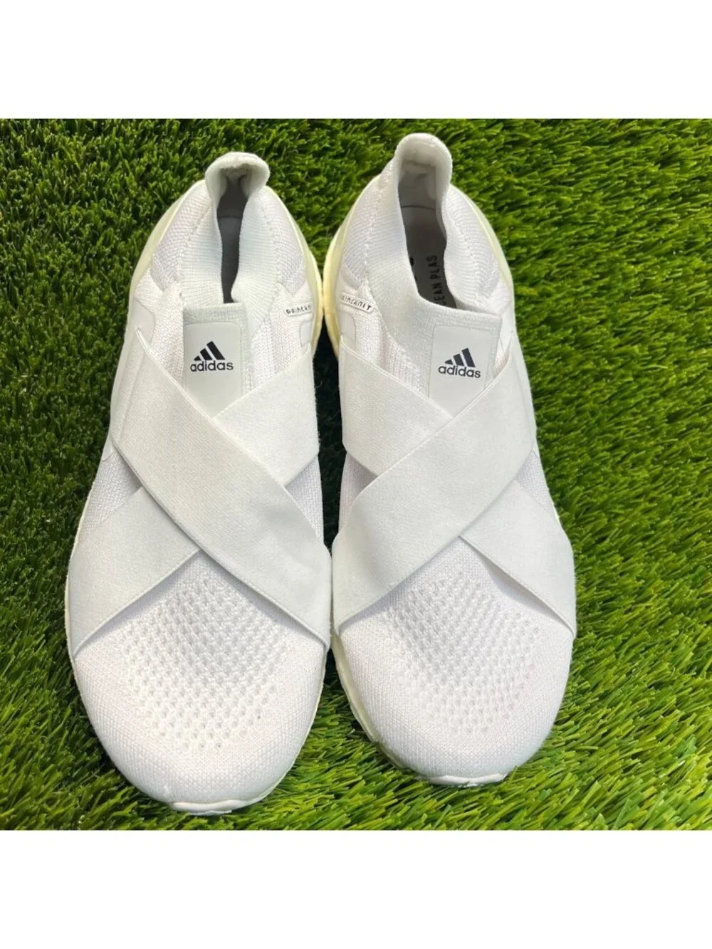 Adidas UltraBoost Slip-On DNA Womens Size 7 Triple White Athletic Shoes Sneakers